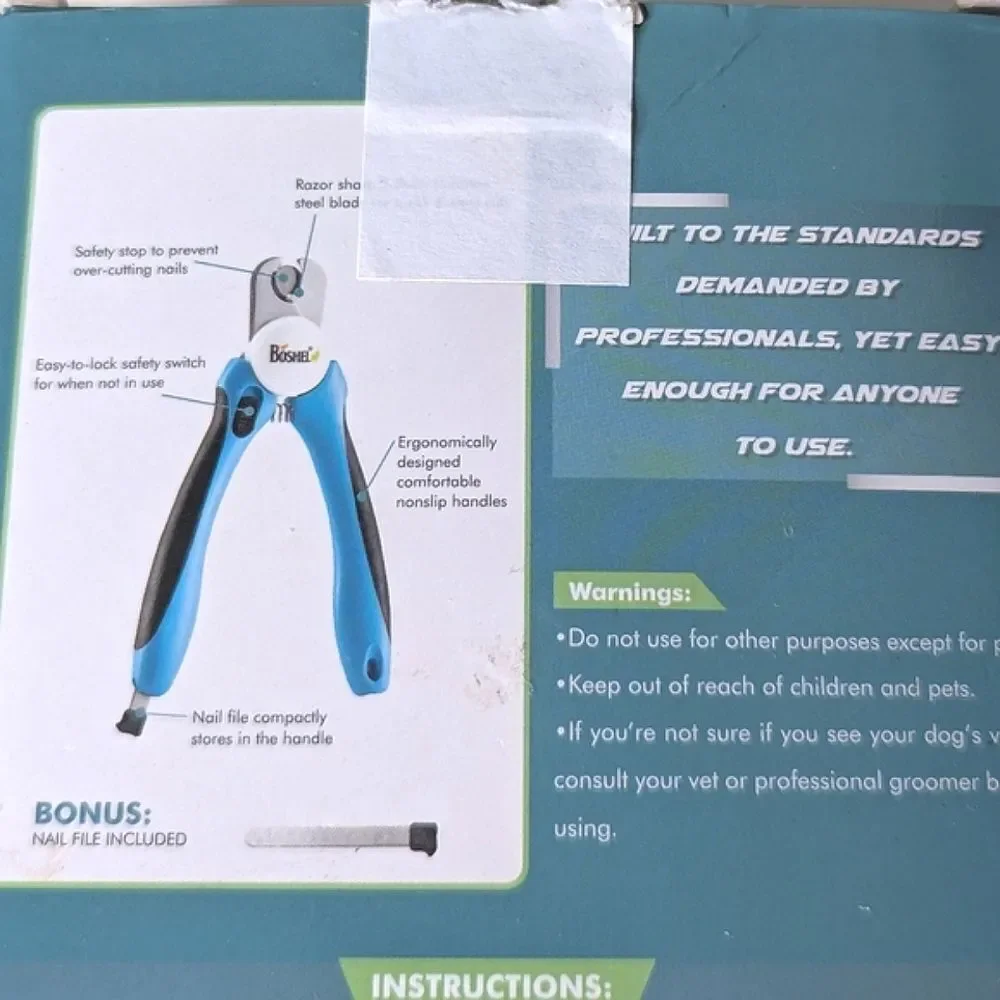 Boshel Blue Pet Nail Clippers New In Box